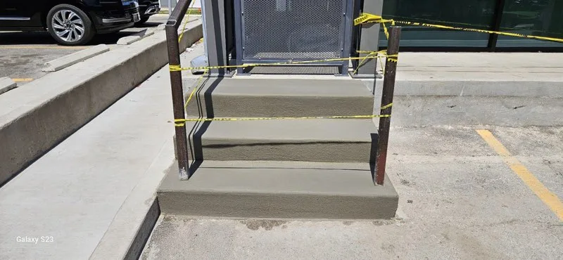 Front-entry step replacement by Lucky&rsquo;s Concrete in Clermont